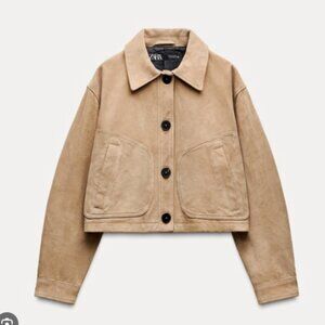 Zara 100% Leather Cropped Jacket 4720/200